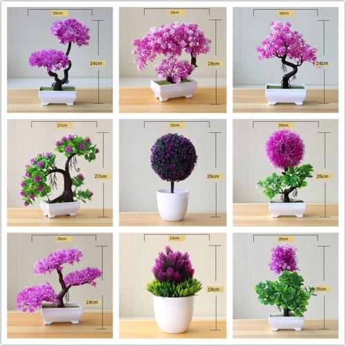 Multi Style Artificial Plants Bonsai Small Tree Plants Bonsai Fake Flowers Potted Ornaments Home Party Garden Decor Accessories