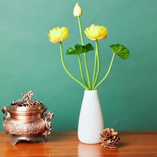 30CM artificial flowers dried Simulation Lotus Cheap Fake Silk Flower No Withering home things Widely Applied temple Fadeless