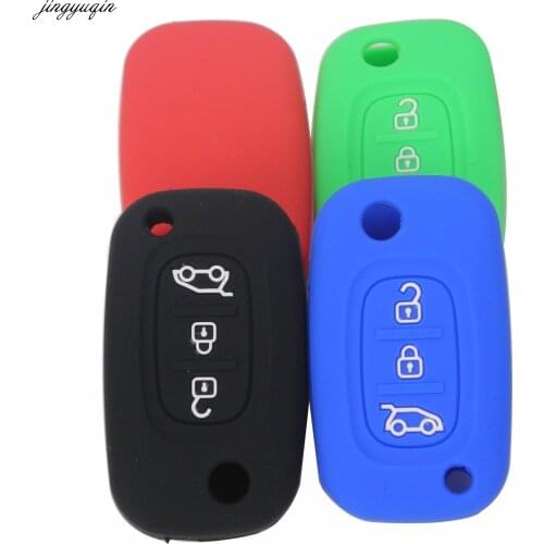 Jingyuqin 10pcs 3 Buttons Silicone Rubber Car Key Case Cover for LADA Vesta Granta XRay Kalina Priora Sedan Sport