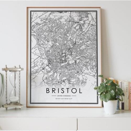 BRISTOL city map Nordic Living Room Decoration Canvas Poster Modern Home Decor Art Print Painting