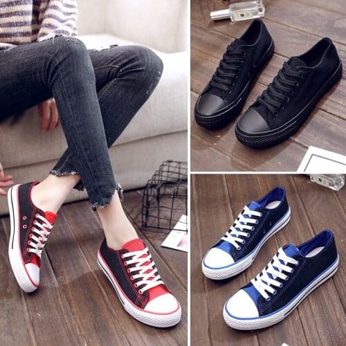 Zapatillas Mujer Fashion Women Vulcanized Shoes Summer New Casual Classic Solid Color Canvas Shoes Casual Black Shoes Sneakers