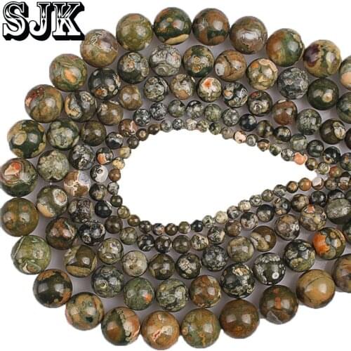 Natural Stone Green Polar Jades Old KAMBABA Stone Beads Round Loose Beads 4 6 8 10 12mm For Bracelet Necklace Jewelry Making
