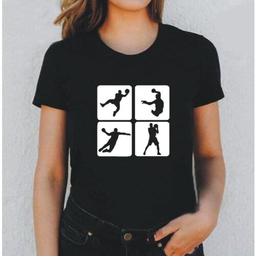 Summer Harajuku Tshirt Fashion Style Handball T Shirt Women Tops Casual Cotton Short Sleeve Tee Shirt Femme Camiseta Mujer