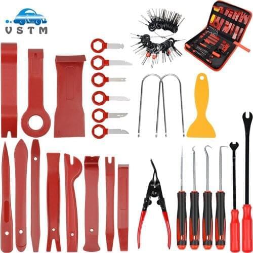 65pcs Car Audio Disassembly Tool Kit Auto Car Radio Panel Door Clip Panel Trim Dash Audio Removal Installer Pry Kit Repair Tool