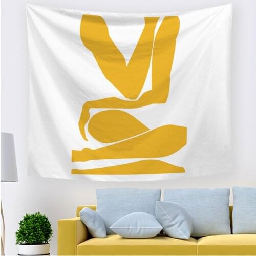 Wall Tapestry Tapestries Beauty Women Posing Abstract Mural Wall Hanging Hippie Tapestries Yellow Wall tapestry for Home Decor