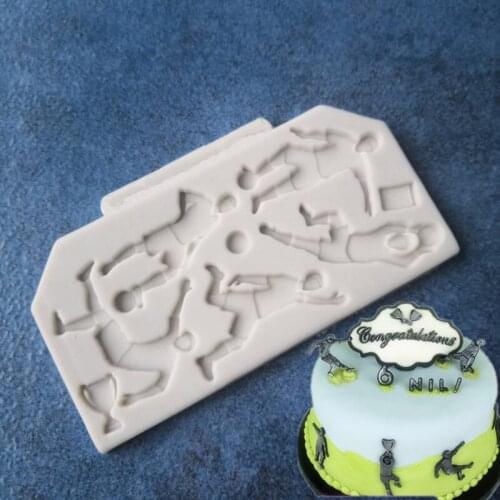 New Football Player Cup Shape Silica Gel Mold DIY Cake Sugar Tool Chocolate Candy Mold A1290-1