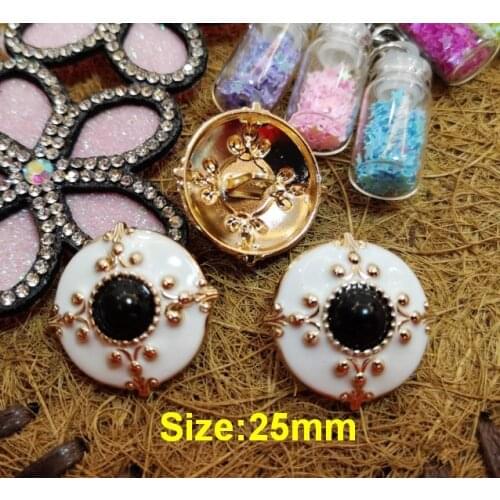 New 10pcs fashion high-end Metal alloy white Drip oil clothing jacket Overcoat buttons shirt coat button Size 25mm free shipping