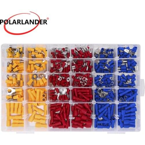 700PCS -27 Types Wire Terminals Crimping Tool Kit Alloy Steel Ring Crimp Insulated Butt Bullet Spade Fork Preciva AWG22-10