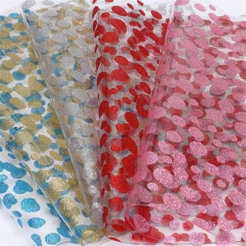Off-the-shelf transparent film PVC gold powder size polka dot bag bag shoe material