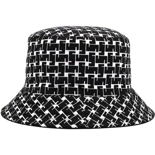 Ldslyjr Cotton Plaid Two Sides Wear Bucket Hat Fisherman Hat Outdoor Travel Hat Sun Cap Hats for Men and Women 381