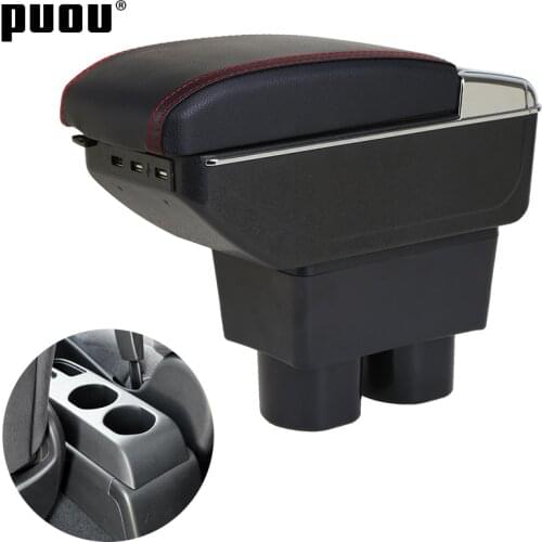 Armrest For Nissan Sylphy Versa Tiida Latio 2007-2011 Rotatable PU Leather central Store Conten box with Cup holder