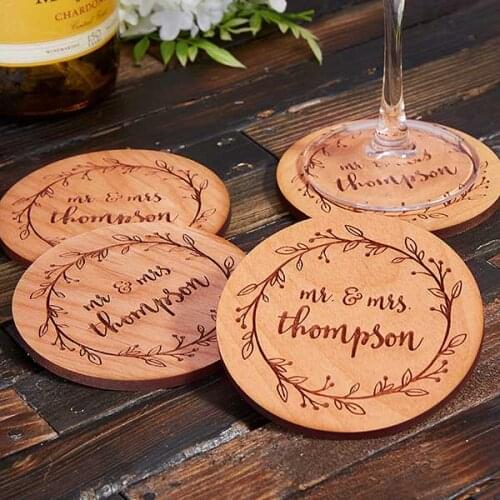Farmhouse Wedding Personalized Coasters Wedding Favors