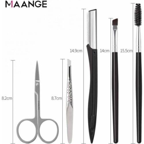 5pcs Professional Eyebrow Trimmer Eyebrow Razor Kit For Face Tweezers Eyelash Eyelash Brush Eyebrow Shaper Makeup Tools Trimmer