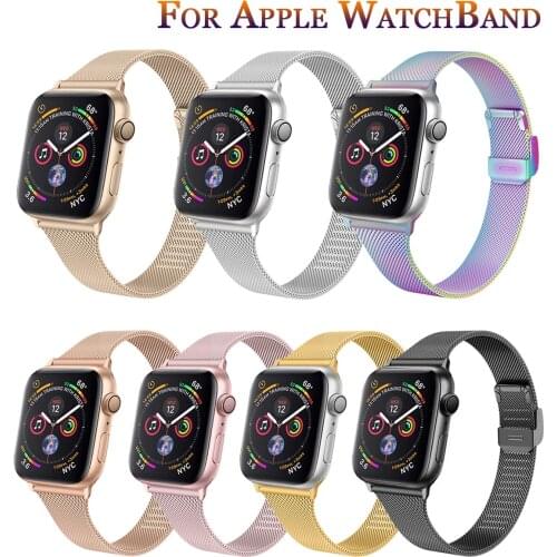New Milanese Watchband for Apple Watch 6 5 4 44mm 40mm Stainless Steel Replacement Bracelet Band Strap for watch 1 2 3 38mm 42mm