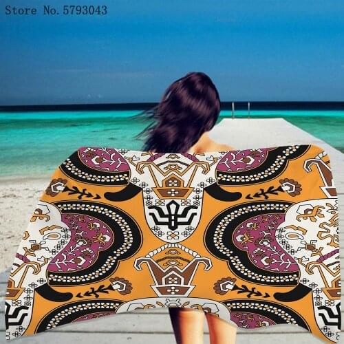 European Luxury Bath Towel Style Exotic Regalia Rectangular Absorbent Beach Towel Home Textile Dry Towel Shower Towel Decor