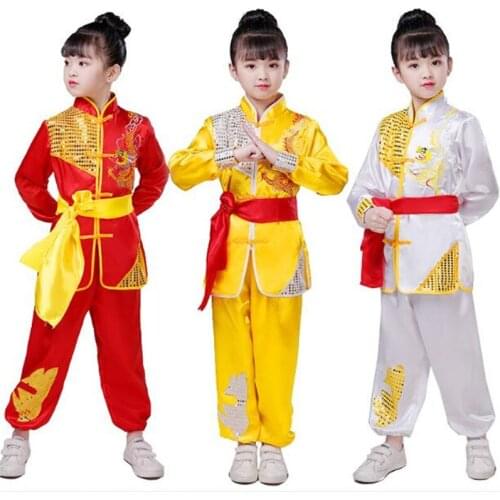 Shaolin Martial Arts Stage Performance Chinese Kung fu Costumes kids martial arts clothing training Tai Chi clothes boys girls
