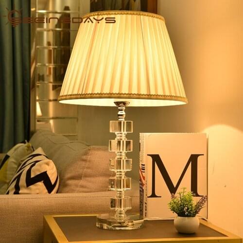 Modern Warm K9 High Crystal Table Lamp for Bedroom Bedside Lamp Home Decoration Living Room Table Lamp Model Room