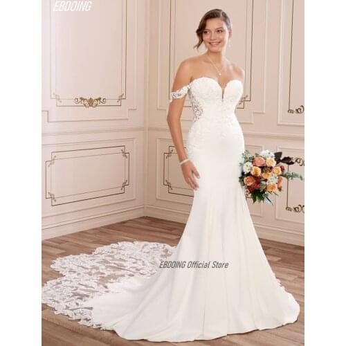 Wedding Dress Mermaid Lace Sweetheart Neckline Flower Shape Train Marry With For A Party Plus Size Bride Gown Vestidos De Novia