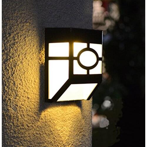 Light sensor Solar Light 2LEDs White / Warm IP44 waterproof Solar powered wall lamp for Outdoor Garden Yard Path Emergency light