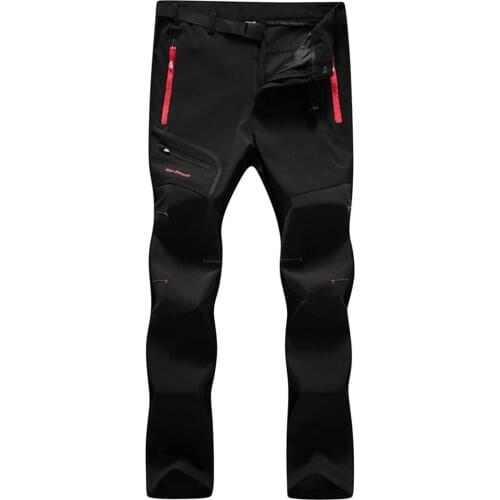 Reflective Mens Winter Hiking Pants Men Warm Fleece Softshell Trousers Outdoor Sports Thick Trekking Skiing Waterproof Pants
