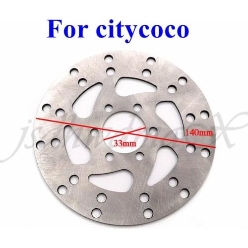 140mm Brake Disc Rotor Pad for CITYCOCO Electric Scooter Stainless Steel 6 Hole 33mm Inner Diameter E-scooter Brake Disc