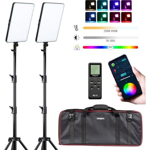Viltrox weeylite 2pcs sprite40 40W RGB Video Light LED Camera Light Panel APP Control Slim Bi-Color Dimmable with Light Stand