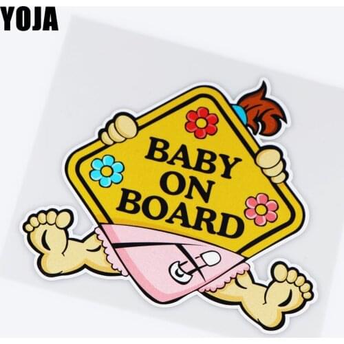 YOJA 16.8X15.3CM BABY ON BOARD Tips Car Sticker Decor Vinyl Decal 19B-0005