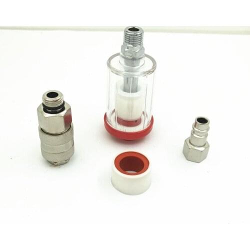 Water Oil Separator European Style 1/4'' Inline Air Hose Filter Moisture Trap Pneumatic Tool for Compressor Spray Paint Gun