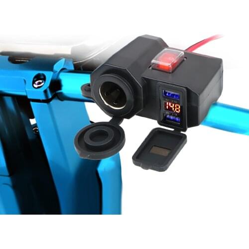 Waterproof USB Chargers 3.0 Motorcycle Power Adapter Dual Port Socket Motorbike Electronics Pit Dirt Bike Accessories Universal