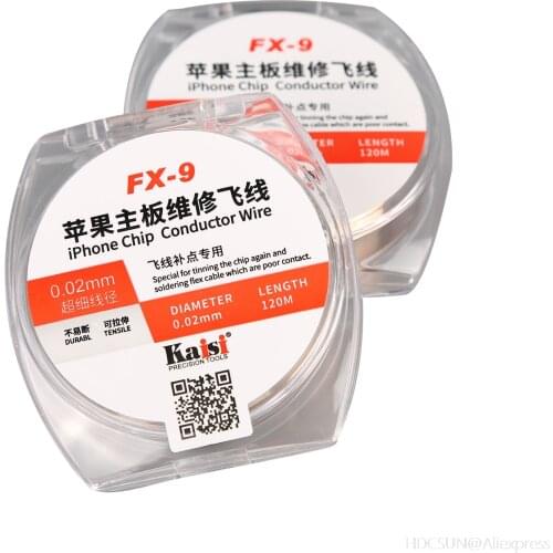 High precision 0.02mm/0.01mm Polyurethane Enameled Fingerprint Fly Copper Line for Apple motherboard BGA CPU bga ic chip repair