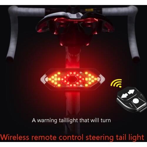 Remote Control Turn Signal Bicycle Warning LED Tail Light USB Rechargeable Mountain Bike Light Night Riding Equipment with Horn