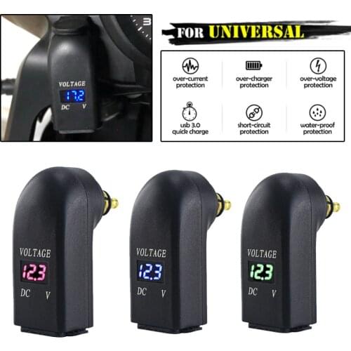 Dual USB Motorcycle Charger Hella DIN Adapter LED Real-Time Monitor Voltage For Tiger 800 For Ducati Multistrada Monster For BMW
