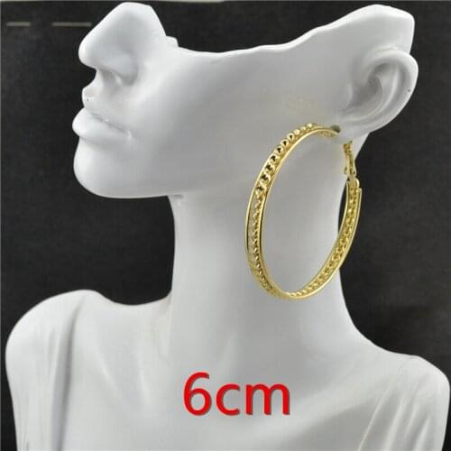 Clip on the ear Without piercing Earrings for women 2021 Fashion Jewelry Accessories Shiny personality Big circle Ladies earings