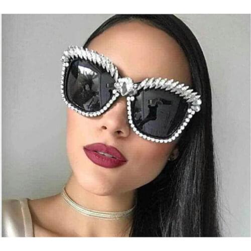 Women Sunglasses 2019 Fashion Luxury Crystal Sun Glasses Rhinestone Square Woman and Men Sunglasses Vintage Shades UV400 NX