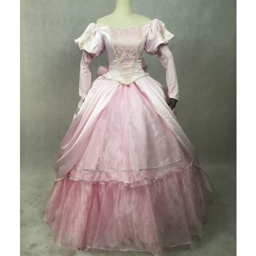 Mermaid Princess Ariel Cosplay Costume Adult Women Role-playing Long Sleeves Dress Halloween Carnival Pink Party Gown
