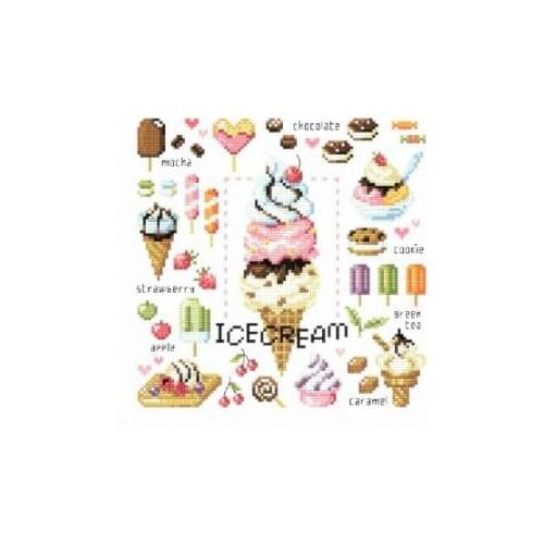 Gold Collection Lovely Counted Cross Stitch Kit Dessert Time Ice Cream Icecream Chocolate Sweet Tea SO