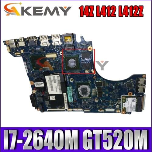 0F2DV7 For Dell XPS 14Z L412 L412Z Laptop motherboard CN-0F2DV7 PLW00 LA 7451P With i7-2640M GT520M HM67 DDR3 100% Fully Tested