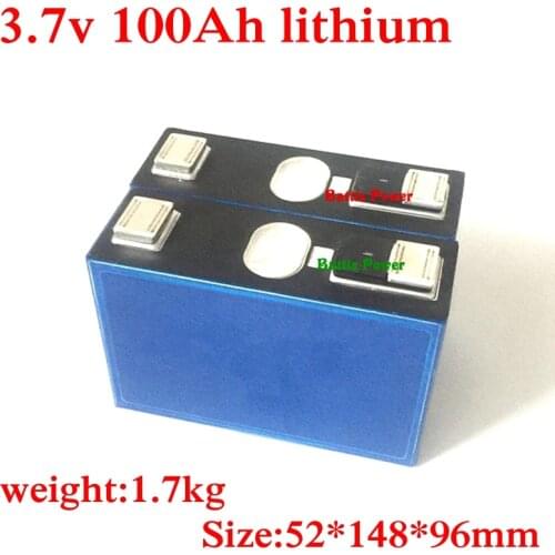 1pcs 3.7v 100Ah Cell 100A Lipo Battery 4.2v Pack Diy Solar Home Energy Storage Inverter Lithium 100ah 12v 24v Not Lifepo4 3.65v