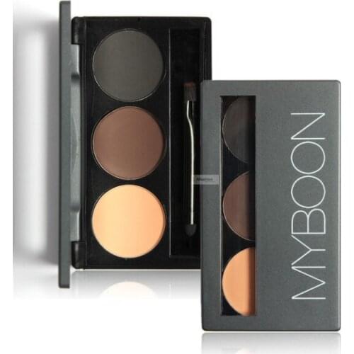 1pc makeup eyebrow powder women beauty Eye brow Palette Waterproof and Smudge Proof With Mirror Brushes