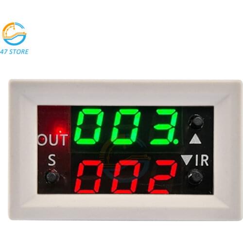 Mini White Case DC 12V 20A Digital Double LED Dual Display Timer Relay Module Timing Delay Cycle Diy Electronic PCB Board