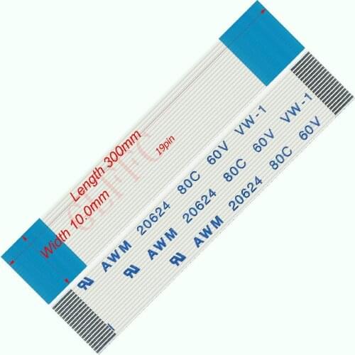 19pin 0.5pitch 300mm-3000mm A-type Flexible Flat Cable FFC awm 20624 ROHS for TTL LCD DVD Computer