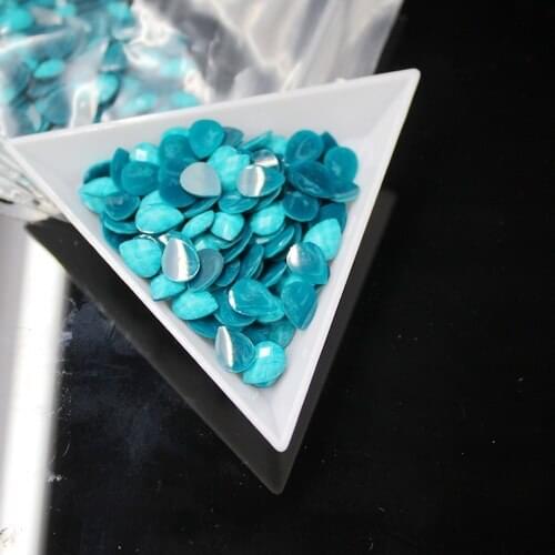 2013 New ! free shipping 200pcs / bag milk color 6x8mm water drop resin rhinestones flatback beads jewelry decoration