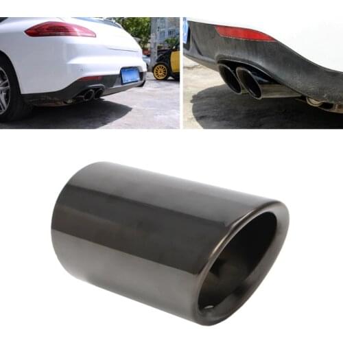 2x Black Car Stainless Steel Exhaust Tip Muffler Pipe Cover Trim for audi A4 Q5