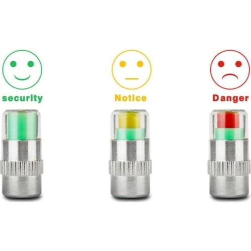 4Pcs 2.4Bar 36PSI Air Warning Alert Tire Valve Caps Pressure Sensor Monitor Light Cap Indicator for Cars Accessories