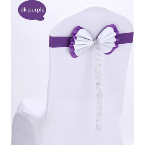 6colors PU free tie double layer bowknot wedding chair cover wedding party chair back decoration 10pcs/lot