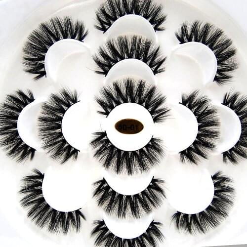 7pcs/box 3D false eyelashes thick fake mink hair eye lashes cruelty free Natural Soft Long Crisscross Full Volume eye Makeup