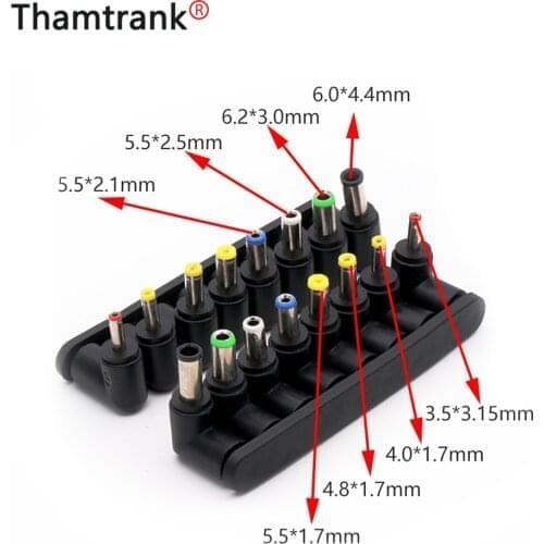 8 in 1 Laptop DC Power Supply Adapter Connector Plug AC DC Jack Charger Power Adapter Conversion plug Right angle DC plug