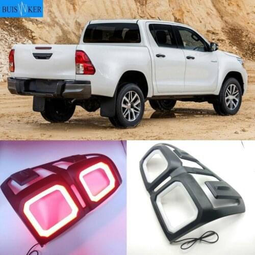 Car auto led rear lights lamps tail lamp lighting fit for hilux vigo revo rocco navara np300 pickup car back light lamp