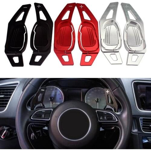 Car Steering Wheel Paddle Extension Shifters Shift Sticker Decoration For Audi A5 S3 S5 S6 SQ5 RS3 RS6 RS7 Red Black Silver