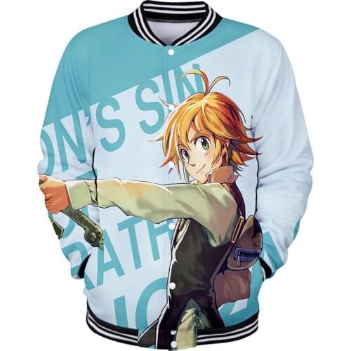 The Latest 3D meliodas Baseball jacket men women baseball Jackets Casual meliodas Autumn winter boys girls streetwear 3D Jacket